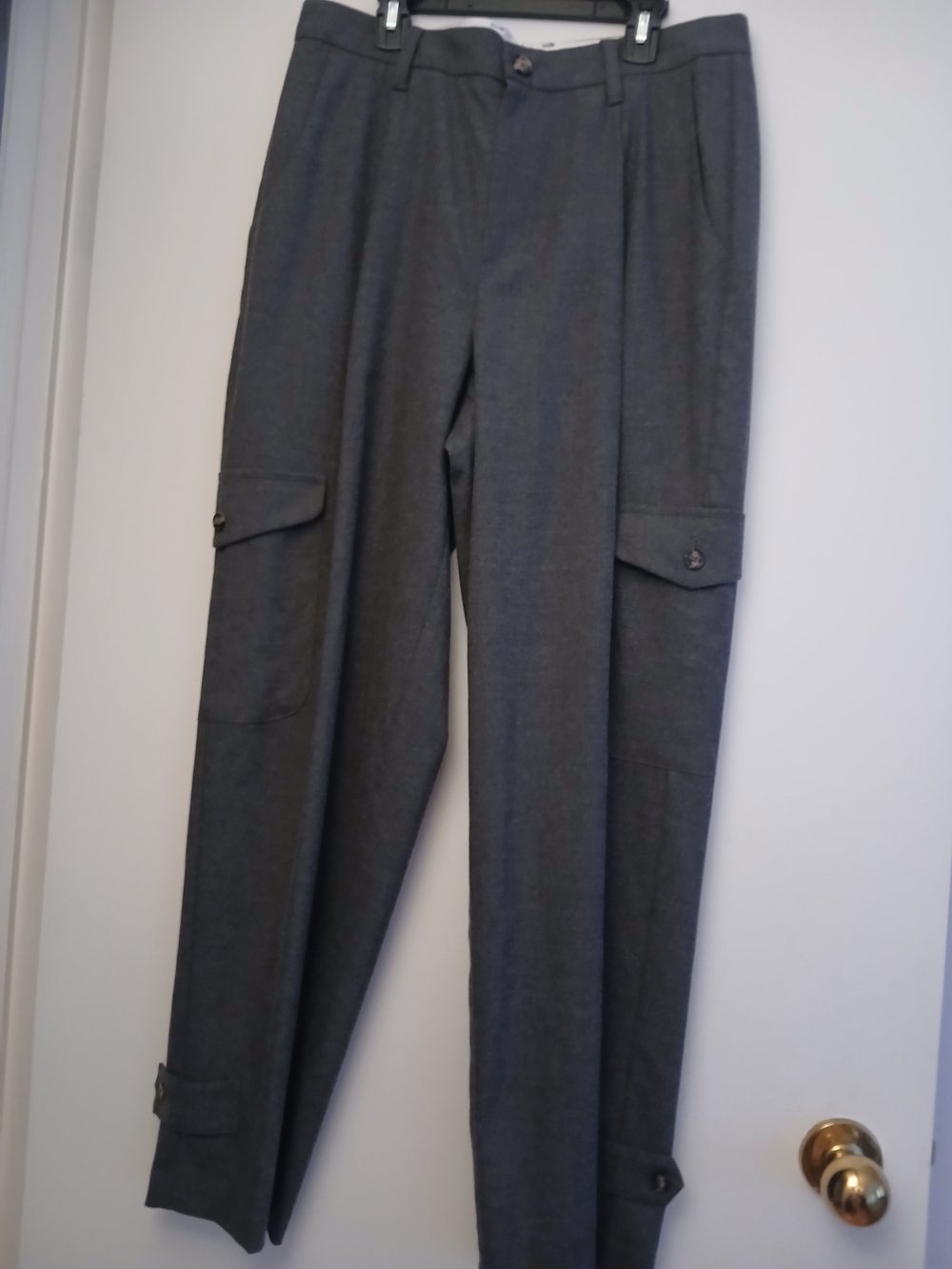 OUI Women's Gray Cargo Trousers with Utility Pockets